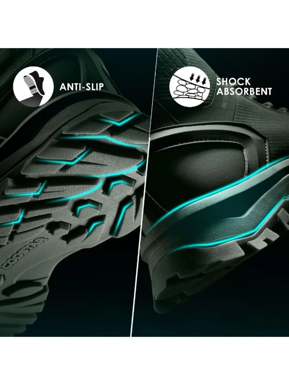 Lightweight Waterproof Tactical Boots for Men | Side Zipper Work Footwear